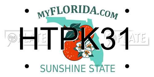 HTPK31 Florida License Plate