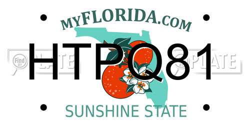 HTPQ81 Florida License Plate