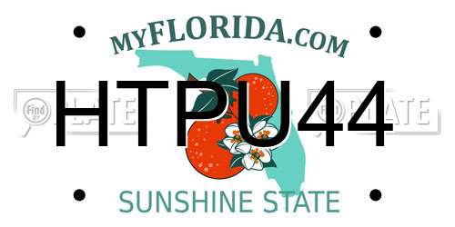 HTPU44 Florida License Plate