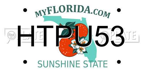 HTPU53 Florida License Plate