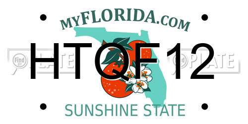 HTQF12 Florida License Plate