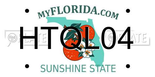 HTQL04 Florida License Plate