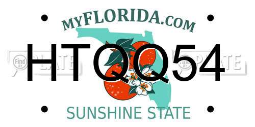 HTQQ54 Florida License Plate