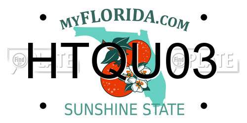 HTQU03 Florida License Plate