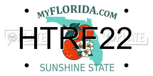 HTRF22 Florida License Plate
