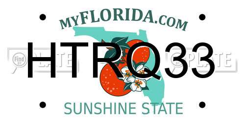 HTRQ33 Florida License Plate