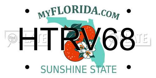 HTRV68 Florida License Plate