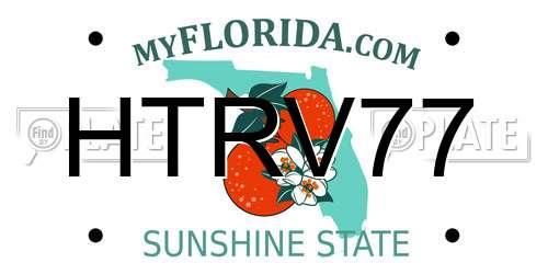 HTRV77 Florida License Plate