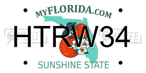 HTRW34 Florida License Plate