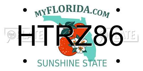 HTRZ86 Florida License Plate