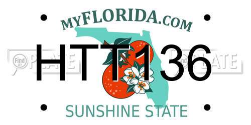 HTT136 Florida License Plate