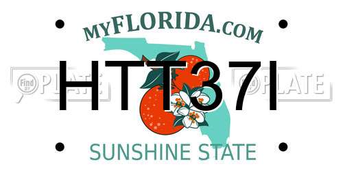 HTT37I Florida License Plate