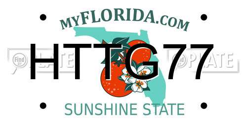 HTTG77 Florida License Plate