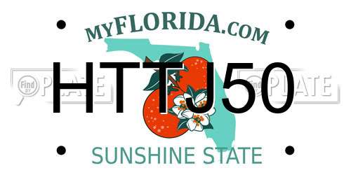 HTTJ50 Florida License Plate