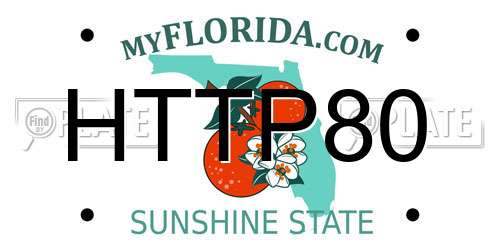 HTTP80 Florida License Plate