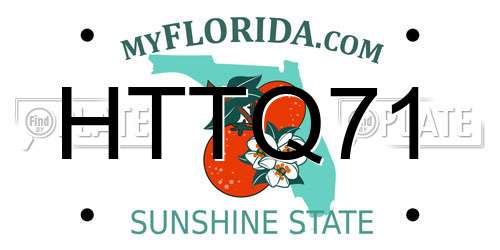 HTTQ71 Florida License Plate