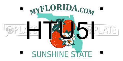 HTU5I Florida License Plate