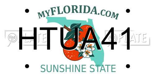 HTUA41 Florida License Plate