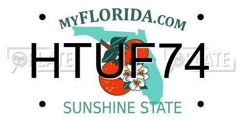 HTUF74 Florida License Plate