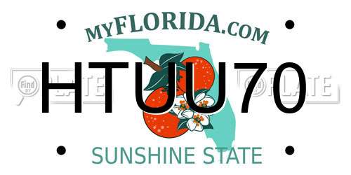 HTUU70 Florida License Plate