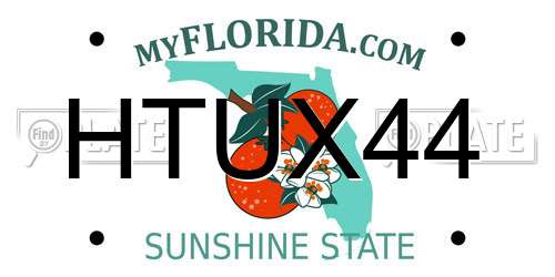 HTUX44 Florida License Plate
