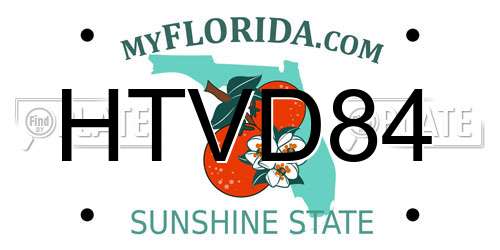 HTVD84 Florida License Plate