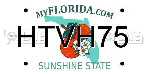 HTVH75 Florida License Plate