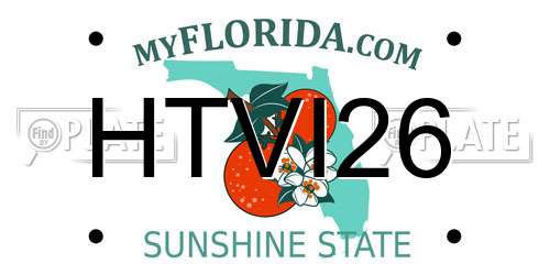 HTVI26 Florida License Plate