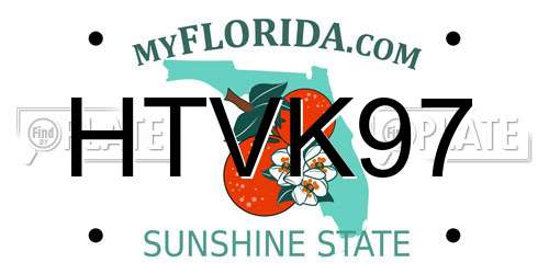 HTVK97 Florida License Plate
