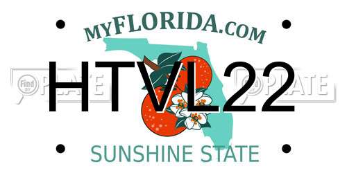 HTVL22 Florida License Plate