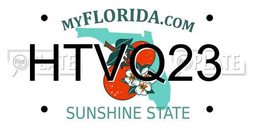 HTVQ23 Florida License Plate