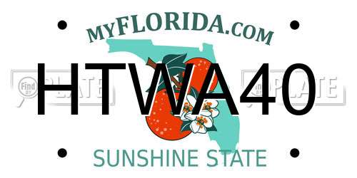 HTWA40 Florida License Plate