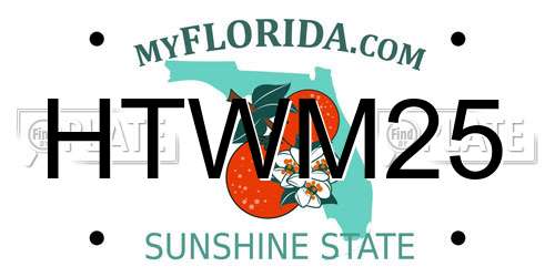 HTWM25 Florida License Plate