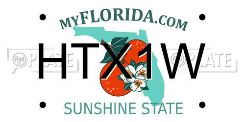 HTX1W Florida License Plate