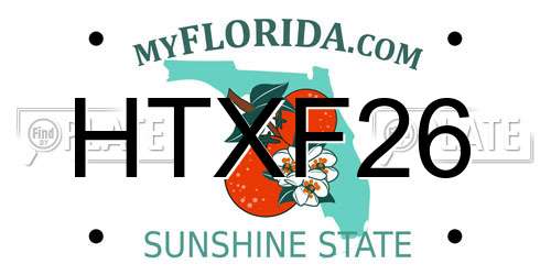 HTXF26 Florida License Plate