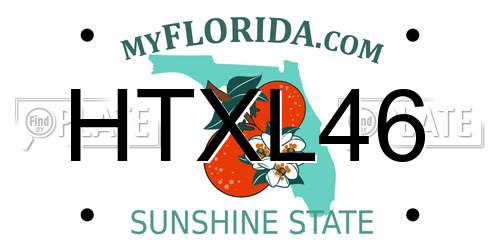 HTXL46 Florida License Plate