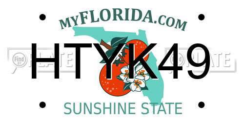 HTYK49 Florida License Plate