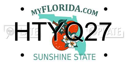 HTYQ27 Florida License Plate