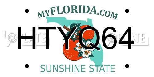 HTYQ64 Florida License Plate