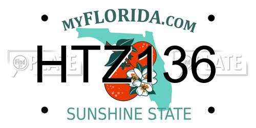 HTZ136 Florida License Plate