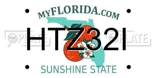 HTZ32I Florida License Plate