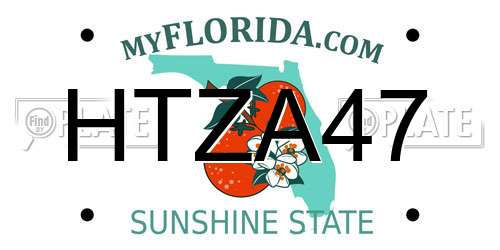 HTZA47 Florida License Plate