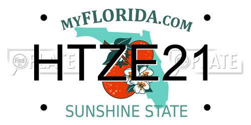HTZE21 Florida License Plate