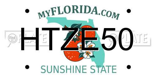 HTZE50 Florida License Plate