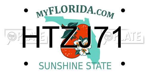 HTZJ71 Florida License Plate