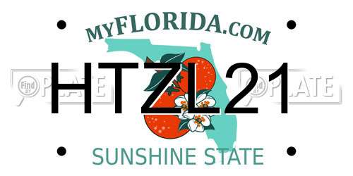 HTZL21 Florida License Plate
