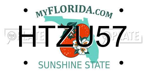 HTZU57 Florida License Plate