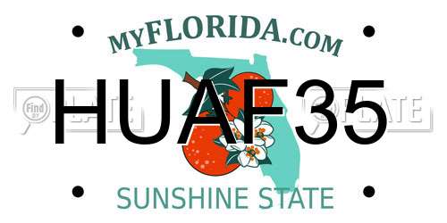 HUAF35 Florida License Plate