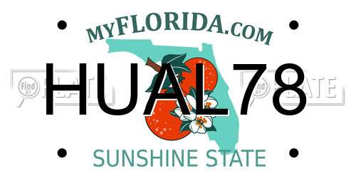 HUAL78 Florida License Plate