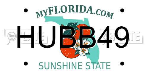 HUBB49 Florida License Plate